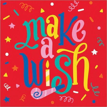 Creative Converting Hats Off Birthday 'Make a Wish' Napkins, 192PK 372503